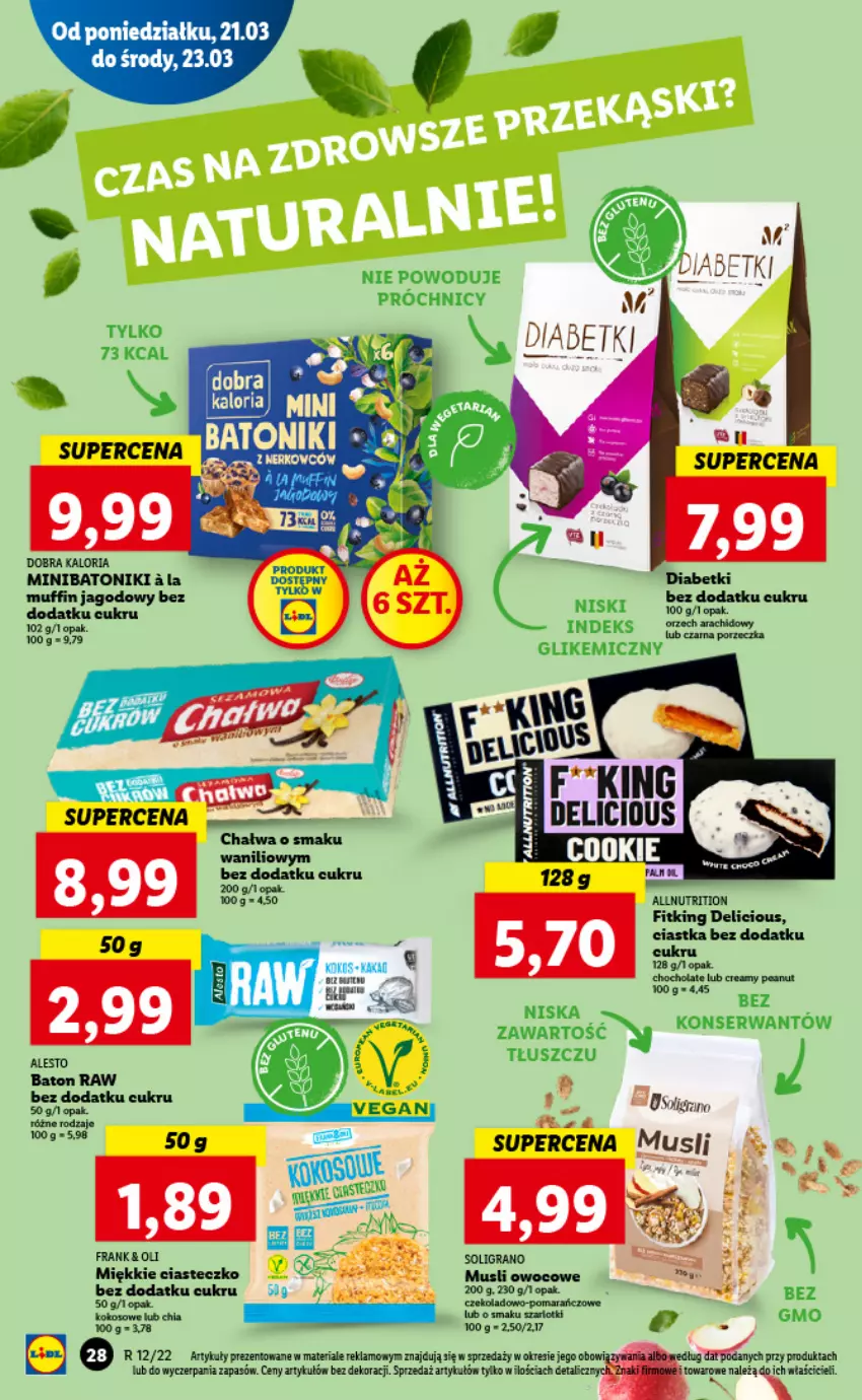 Gazetka promocyjna Lidl - GAZETKA - ważna 21.03 do 23.03.2022 - strona 28 - produkty: Baton, Ciastka, Gra, Kakao, Mus, Por, Ser, Soligrano, Tonik