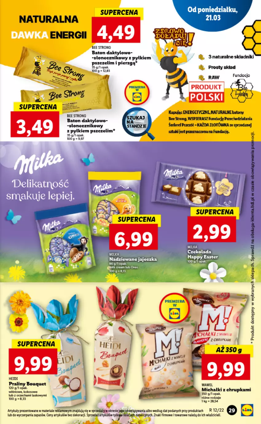 Gazetka promocyjna Lidl - GAZETKA - ważna 21.03 do 23.03.2022 - strona 29 - produkty: Baton, Czekolada, Praliny