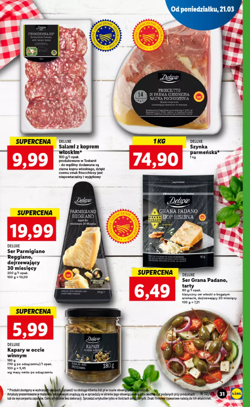 Gazetka promocyjna Lidl - GAZETKA - ważna 21.03 do 23.03.2022 - strona 31 - produkty: Fa, Gra, Kapary, Salami, Ser, Szynka