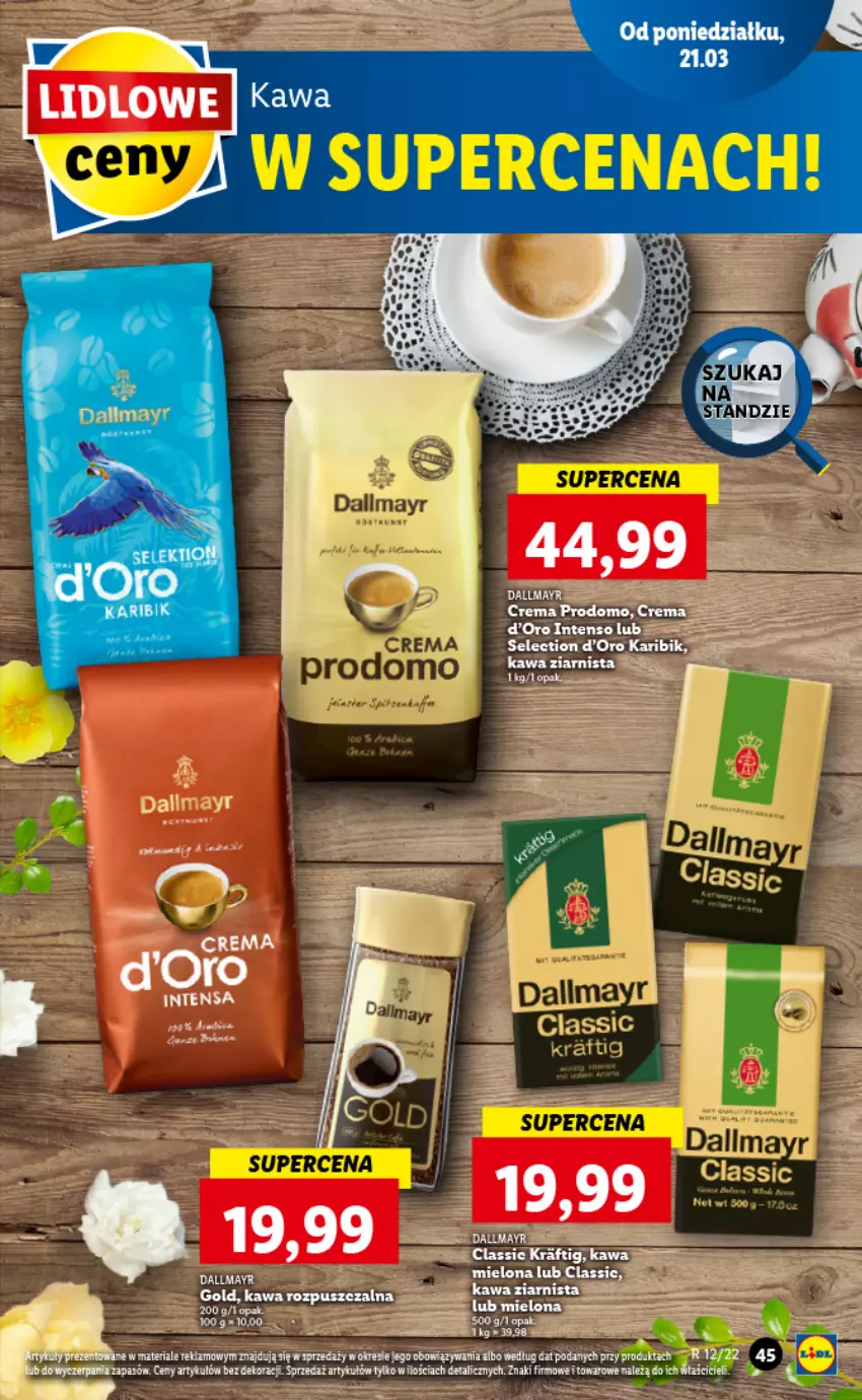 Gazetka promocyjna Lidl - GAZETKA - ważna 21.03 do 23.03.2022 - strona 45 - produkty: Dallmayr, Kawa