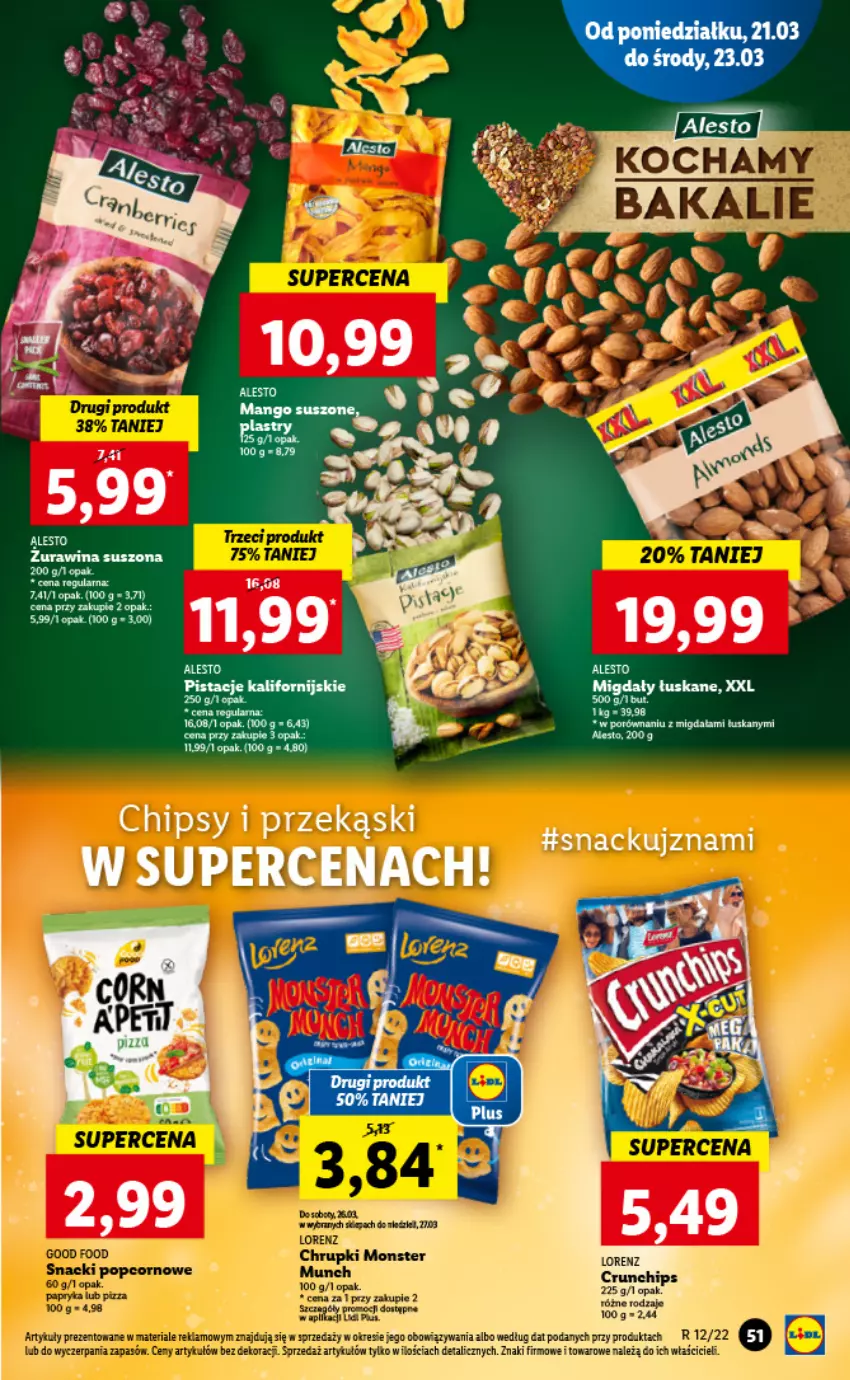 Gazetka promocyjna Lidl - GAZETKA - ważna 21.03 do 23.03.2022 - strona 51 - produkty: Crunchips, Migdały, Migdały łuskane, Por