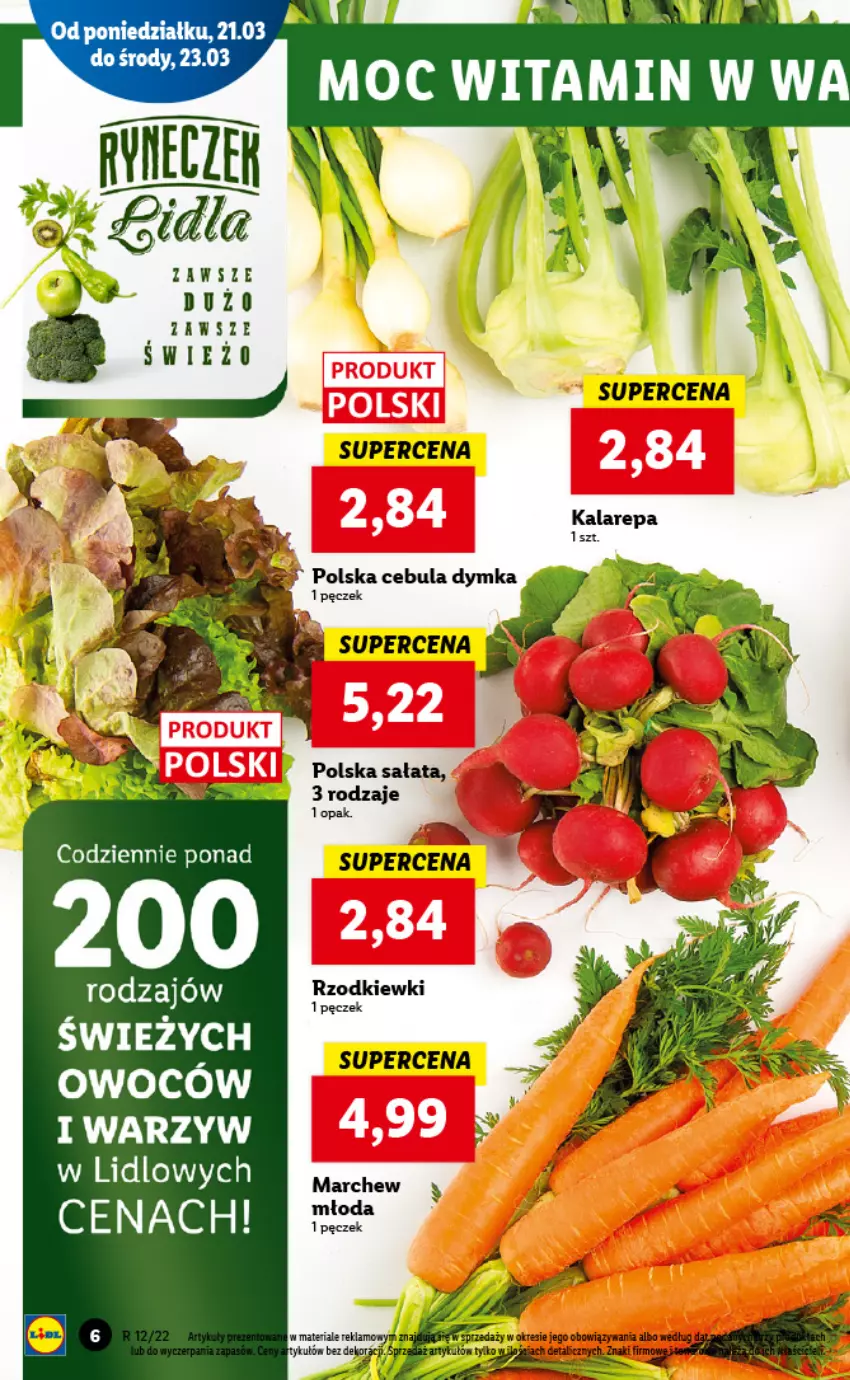 Gazetka promocyjna Lidl - GAZETKA - ważna 21.03 do 23.03.2022 - strona 6 - produkty: Cebula, Por, Sałat