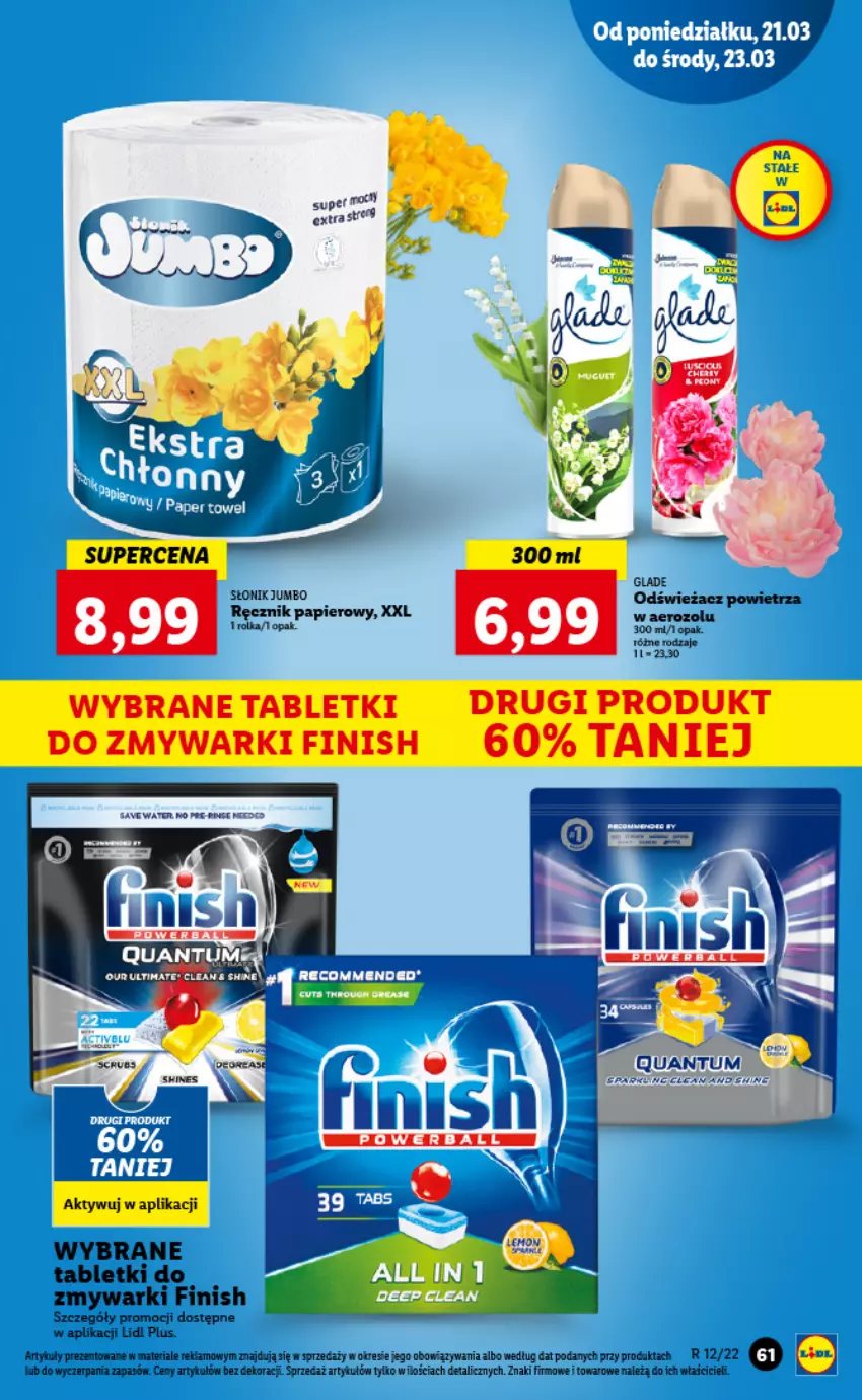 Gazetka promocyjna Lidl - GAZETKA - ważna 21.03 do 23.03.2022 - strona 61 - produkty: Finish, Papier, Ręcznik, Tablet, Zmywarki