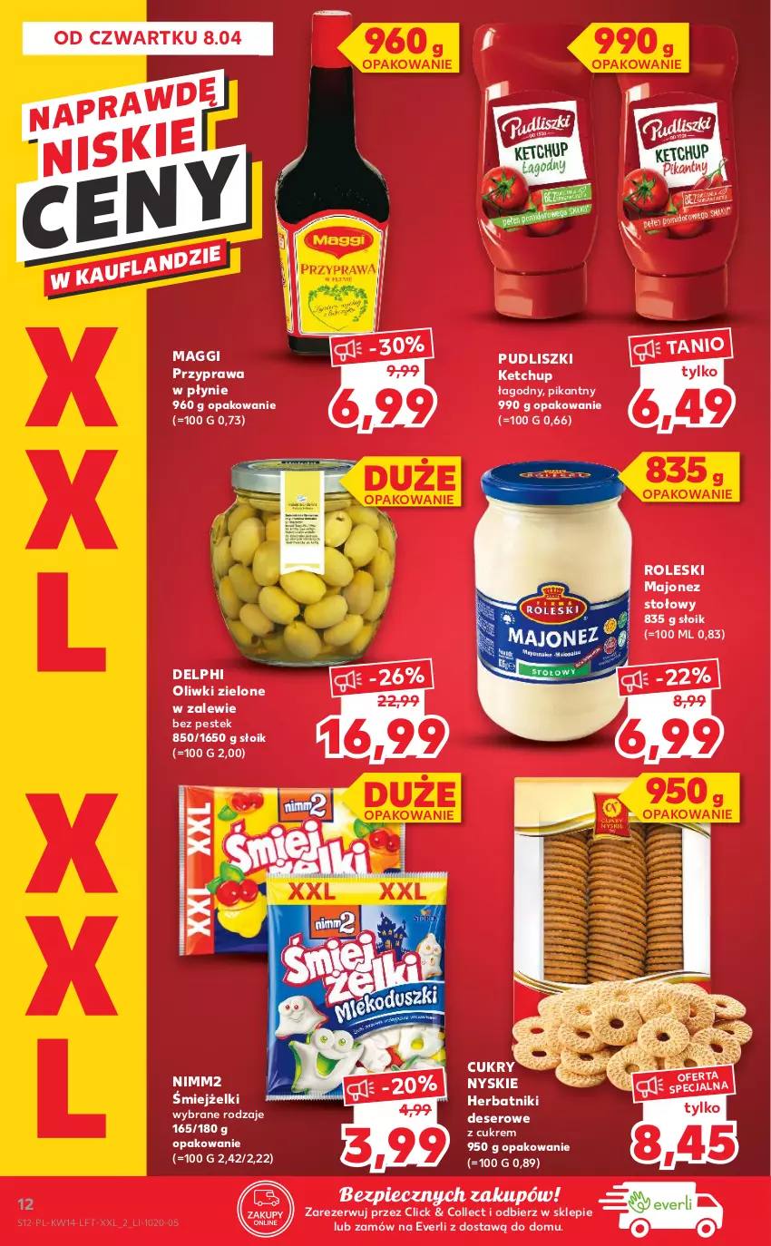 Gazetka promocyjna Kaufland - ważna 08.04 do 14.04.2021 - strona 12 - produkty: Deser, Herbatniki, Ketchup, Maggi, Majonez, Nimm2, Oliwki, Oliwki zielone, Piec, Przyprawa w płynie, Pudliszki, Ser, Stek