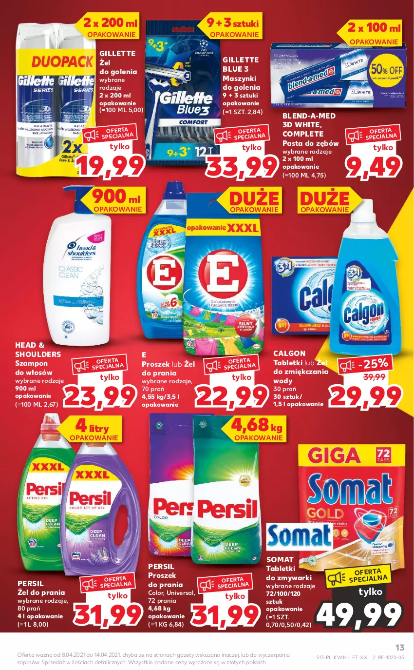 Gazetka promocyjna Kaufland - ważna 08.04 do 14.04.2021 - strona 13 - produkty: Blend-a-Med, Calgon, Gillette, LG, Pasta do zębów, Persil, Proszek do prania, Somat, Szampon, Tablet, Tabletki do zmywarki, Zmywarki