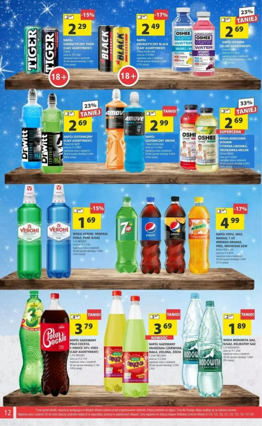 Gazetka promocyjna Arhelan - ważna 12.01.2023 do 21.01.2024 - strona 4 - produkty: Lack, Mango, Mirinda, Napój, Napój gazowany, Ocet, Owoce, Pepsi, Pur, Sok, Woda