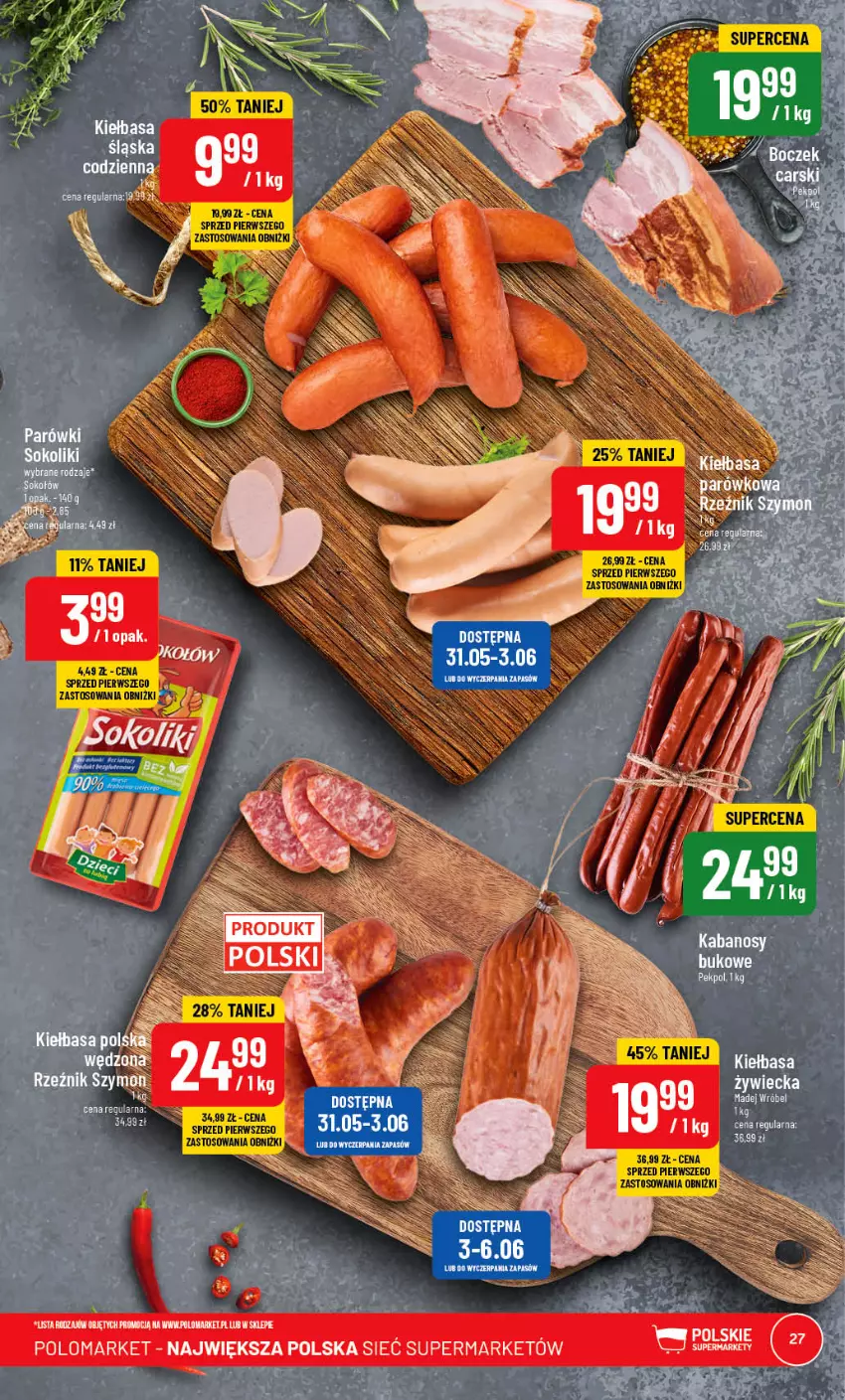 Gazetka promocyjna PoloMarket - Gazetka pomocyjna - ważna 31.05 do 06.06.2023 - strona 27 - produkty: Cień, Fa, Kabanos, Kiełbasa, LG, Pekpol, Sok, Sokołów