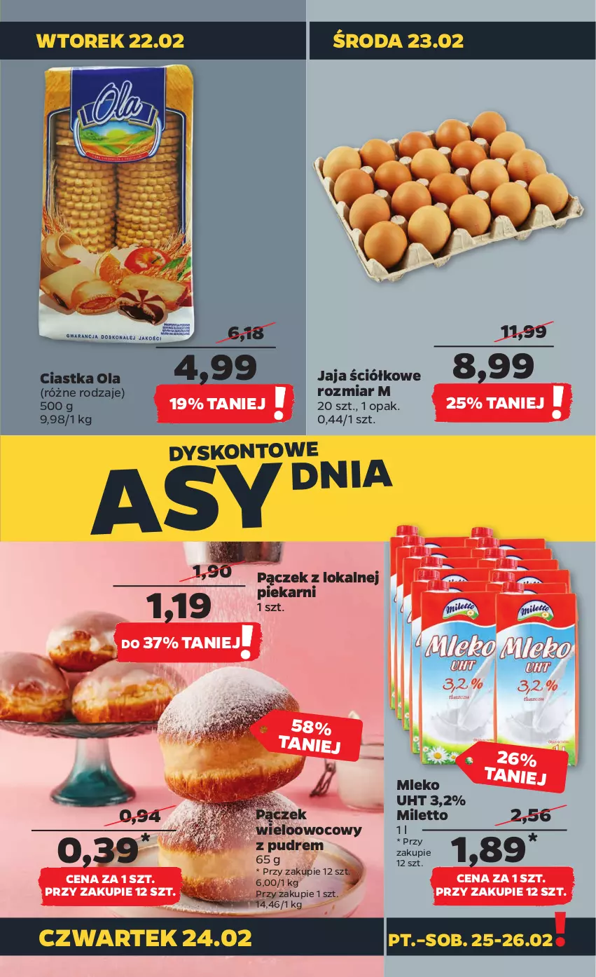 Gazetka promocyjna Netto - Gazetka spożywcza - ważna 21.02 do 26.02.2022 - strona 3 - produkty: Ciastka, Jaja, Mleko, Pączek