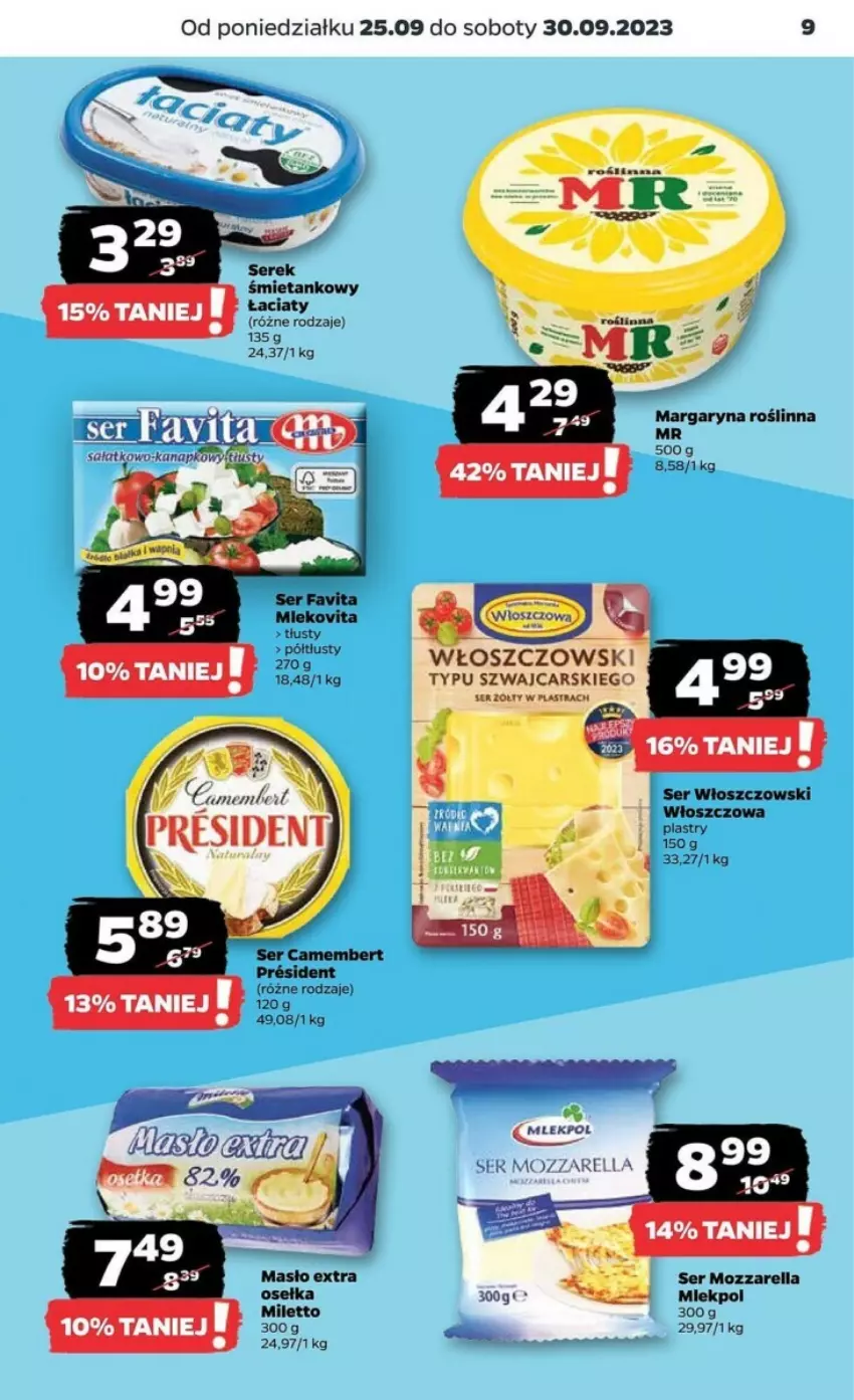 Gazetka promocyjna Netto - ważna 25.09 do 30.09.2023 - strona 25 - produkty: Camembert, Cars, Fa, Favita, Margaryna, Masło, Mleko, Mlekovita, Mozzarella, Ser, Serek, Włoszczowski