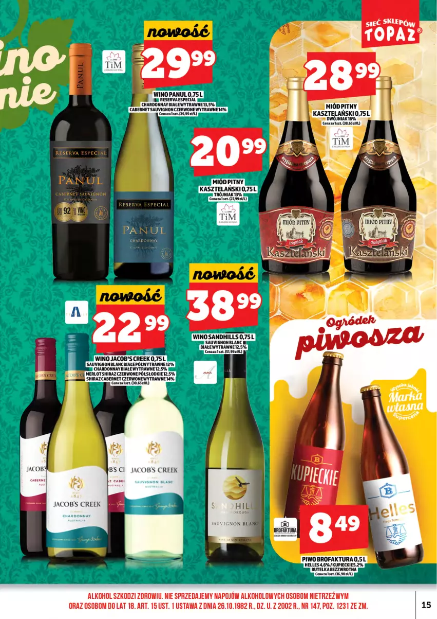 Gazetka promocyjna Topaz - Gazetka - ważna 01.01 do 15.01.2026 - strona 17 - produkty: Ser, Wino