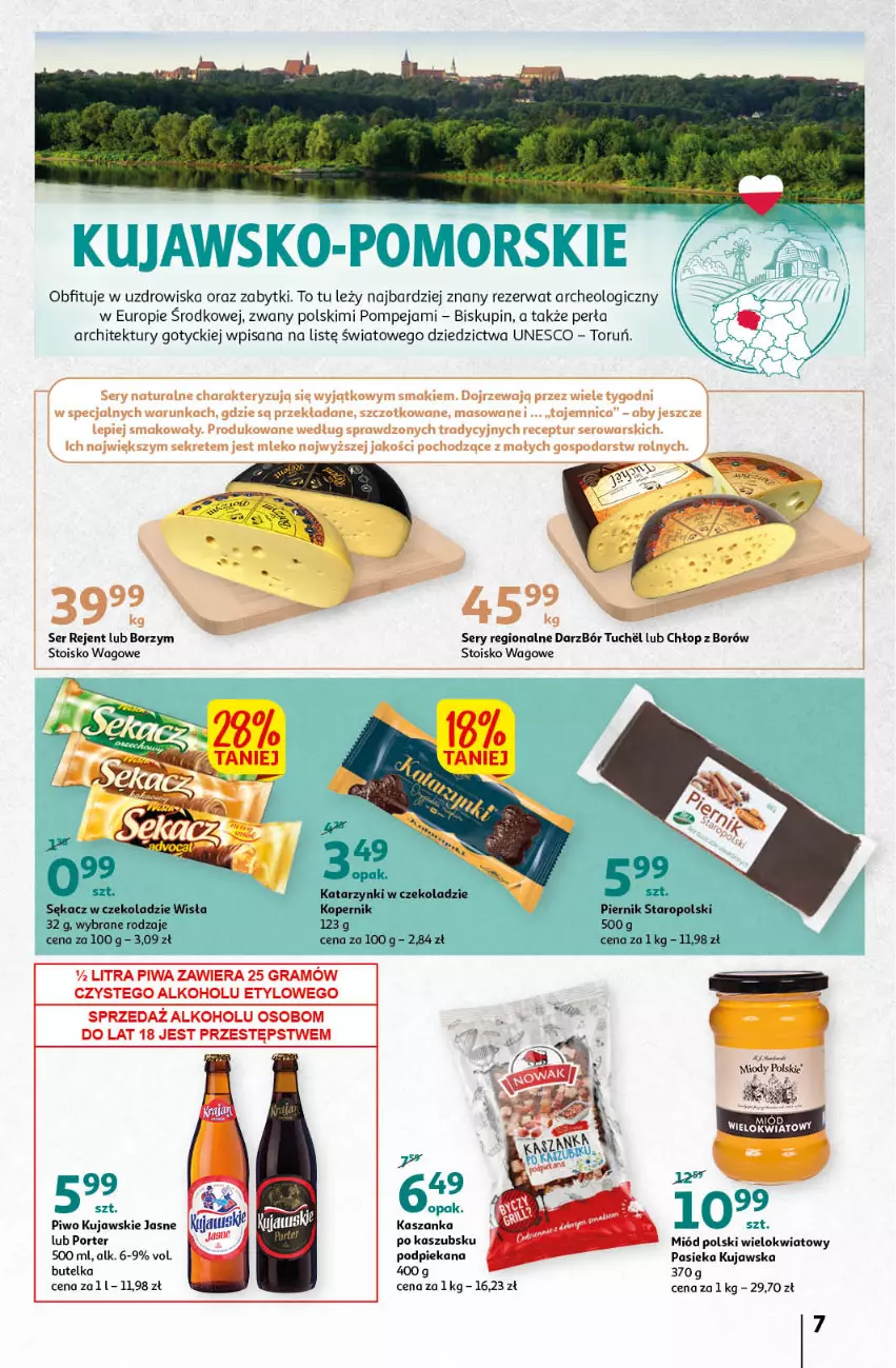 Gazetka promocyjna Auchan - Gazetka przeNISKIE CENY – PrzeWyborne produkty regionalne Hipermarkety - ważna 08.09 do 14.09.2022 - strona 7 - produkty: Gra, Isana, Kasza, Kaszanka, Kret, Kujawski, Miód, Mleko, Perła, Piernik, Piwa, Piwo, Por, Sękacz, Ser