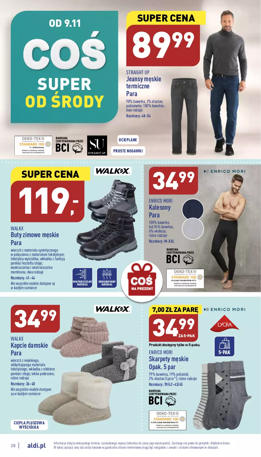 Gazetka promocyjna Aldi - Pełny katalog - ważna 07.11 do 12.11.2022 - strona 28 - produkty: Buty, Buty zimowe, Kalesony, Kapcie, Karp, Por, Sony, Top, Wełna