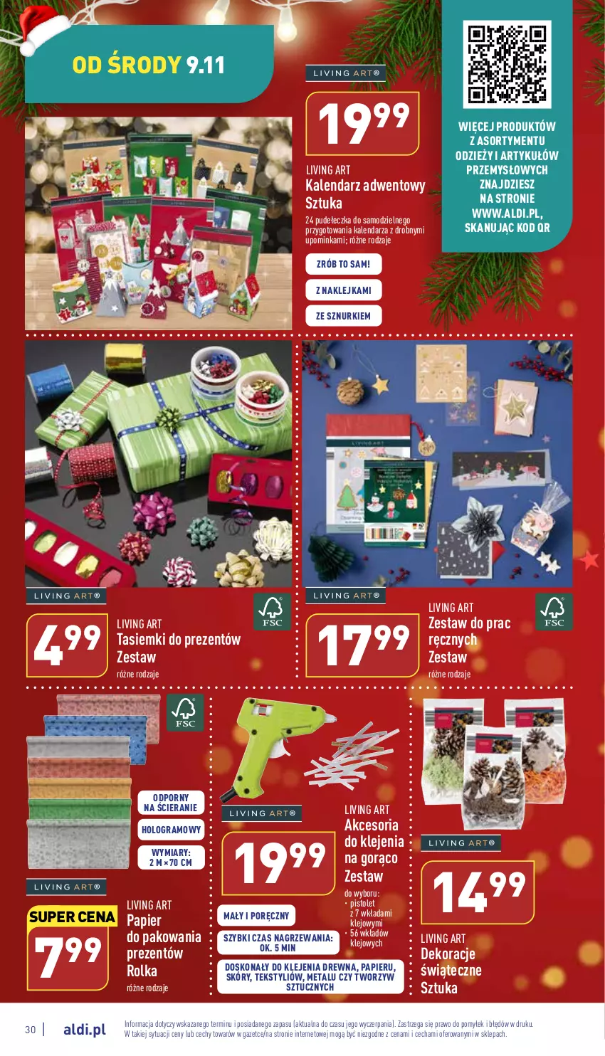 Gazetka promocyjna Aldi - Pełny katalog - ważna 07.11 do 12.11.2022 - strona 30 - produkty: Gra, Inka, Kalendarz, Kalendarz adwentowy, Klej, Papier, Pistolet, Por