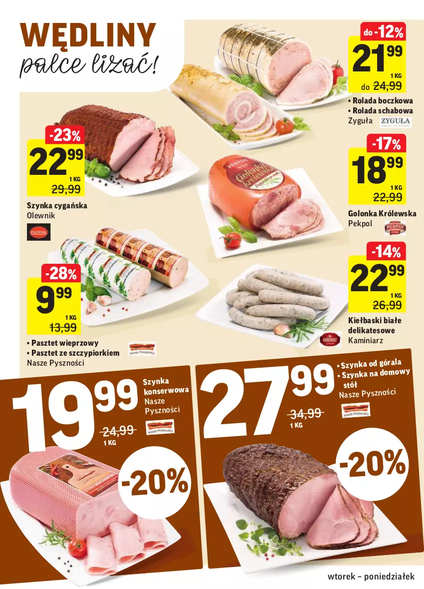 Gazetka promocyjna Intermarche - Okazje tygodnia - ważna 23.02 do 01.03.2021 - strona 12 - produkty: Kiełbaski białe, Olewnik, Pasztet, Pekpol, Rolada, Ser, Stół, Szynka, Szynka cygańska