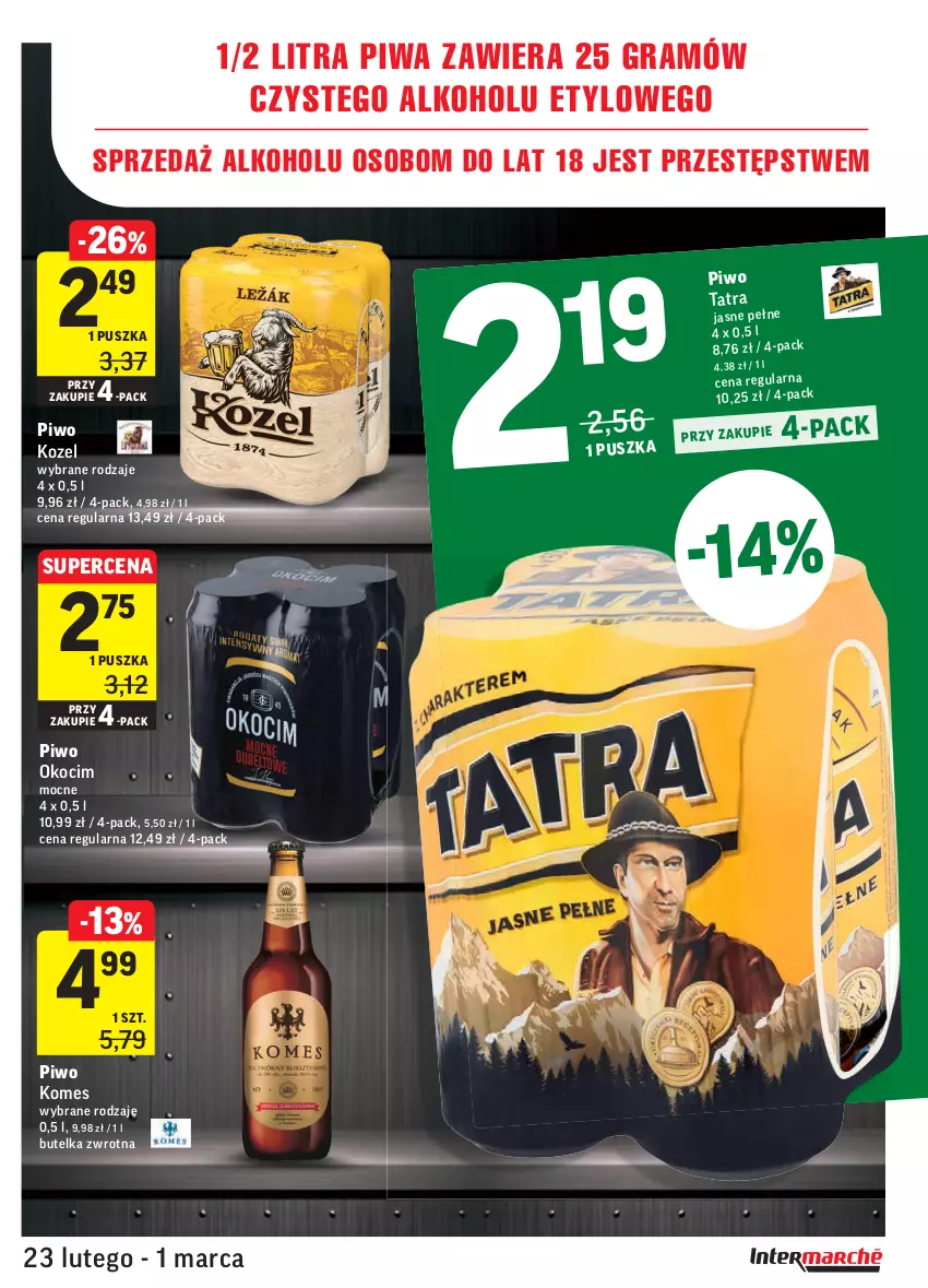 Gazetka promocyjna Intermarche - Okazje tygodnia - ważna 23.02 do 01.03.2021 - strona 29 - produkty: Gra, Koc, Kozel, Okocim, Piwa, Piwo, Tatra