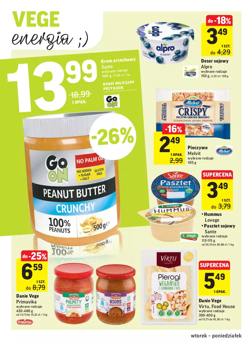 Gazetka promocyjna Intermarche - Okazje tygodnia - ważna 23.02 do 01.03.2021 - strona 30 - produkty: Alpro, Deser, Hummus, Melvit, Mus, Pasztet, Piec, Pieczywo, Prima, Primavika, Sante, Ser, Virtu