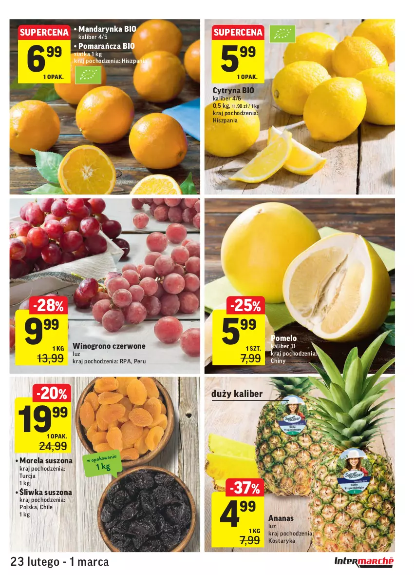 Gazetka promocyjna Intermarche - Okazje tygodnia - ważna 23.02 do 01.03.2021 - strona 7 - produkty: Ananas, Morela, Pomelo, Siatka, Wino