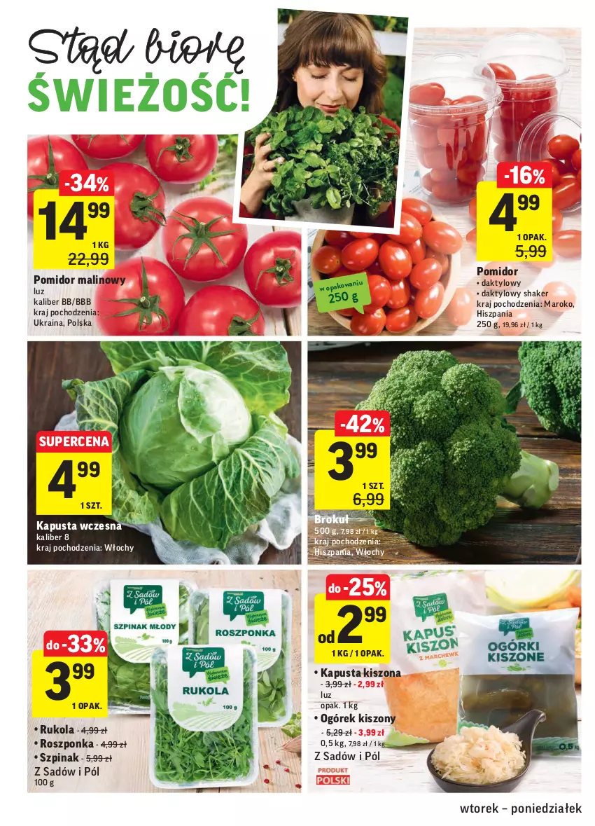 Gazetka promocyjna Intermarche - Okazje tygodnia - ważna 23.02 do 01.03.2021 - strona 8 - produkty: Ogórek, Pomidor malinowy, Roszponka, Rukola, Szpinak