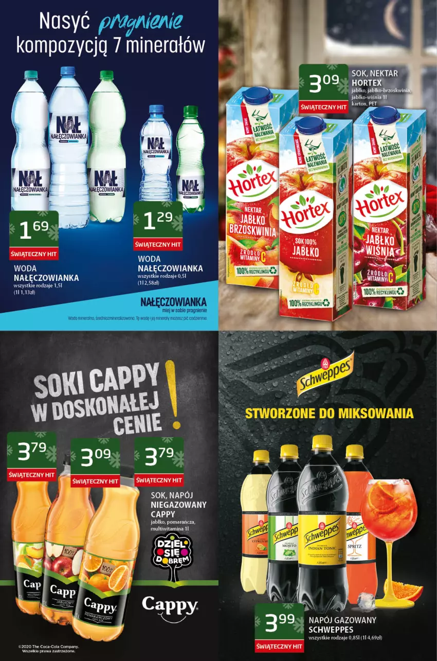 Gazetka promocyjna ABC - Gazetka - ważna 09.12 do 22.12.2021 - strona 10 - produkty: Cappy, Nałęczowianka, Napój, Napój gazowany, Napój niegazowany, Nektar, Schweppes, Sok