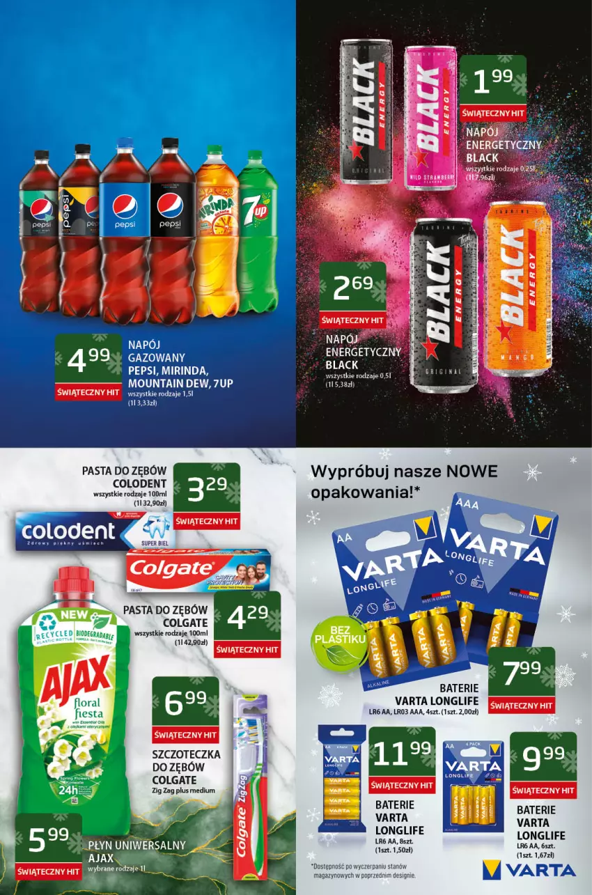 Gazetka promocyjna ABC - Gazetka - ważna 09.12 do 22.12.2021 - strona 11 - produkty: 7up, Colgate, LG, Mirinda, Napój, Pasta do zębów, Pepsi, Szczoteczka, Szczoteczka do zębów, Varta