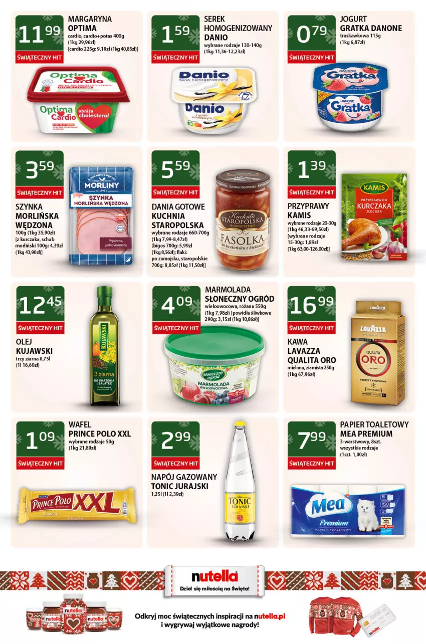 Gazetka promocyjna ABC - Gazetka - ważna 09.12 do 22.12.2021 - strona 12 - produkty: Dania gotowe, Danio, Danone, Flaki, Gra, Gry, Jogurt, Kamis, Kawa, Kuchnia, Kujawski, Kurczak, Lavazza, Margaryna, Marmolada, Mola, Napój, Napój gazowany, Ogród, Olej, Papier, Papier toaletowy, Prince Polo, Przyprawy, Róża, Ser, Serek, Szynka