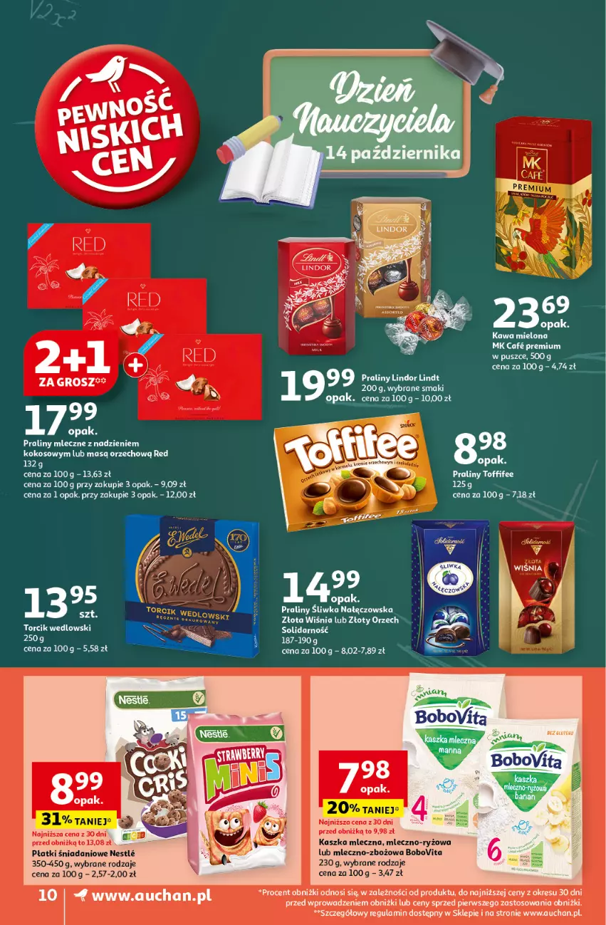 Gazetka promocyjna Auchan - Gazetka Pewność Niskich Cen Supermarket Auchan - ważna 10.10 do 16.10.2024 - strona 12 - produkty: BoboVita, Danio, Kokos, Lindor, Lindt, Praliny, Ryż, Toffifee