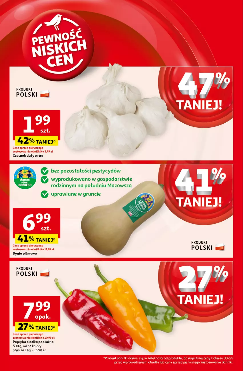 Gazetka promocyjna Auchan - Gazetka Pewność Niskich Cen Supermarket Auchan - ważna 10.10 do 16.10.2024 - strona 6 - produkty: Czosnek, Papryka, Papryka słodka