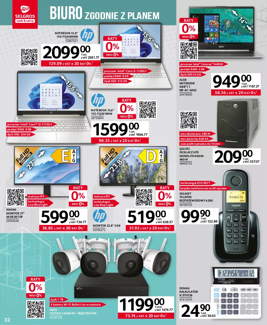 Gazetka promocyjna Selgros - Oferta przemysłowa - ważna 20.04 do 02.05.2023 - strona 32 - produkty: Acer, Biuro, Intel, Kamery, Książka, Monitor, Notebook, Procesor, Telefon, Top