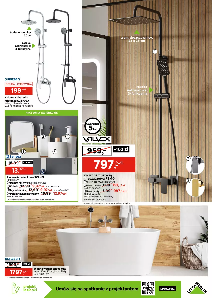 Gazetka promocyjna Leroy Merlin - Gazetka Leroy Merlin - ważna 16.07 do 05.08.2025 - strona 25 - produkty: Brodzik, Dozownik, Dozownik mydła, Drzwi, Kabina prysznicowa, Kubek, Mydelniczka, Olej, Pojemnik, Pojemnik kosmetyczny, Rama, Tran, Wanna