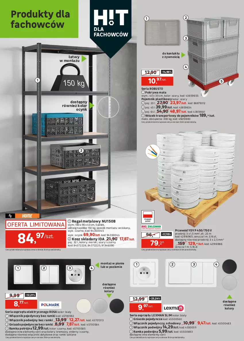 Gazetka promocyjna Leroy Merlin - Gazetka Leroy Merlin - ważna 16.07 do 05.08.2025 - strona 28 - produkty: Akumulator, Bosch, Cynk, Dźwig, Fa, Gniazdo pojedyncze, Gra, Kask, Kompresor, Kompresor olejowy, Kosz, Maska, Okulary ochronne, Olej, Pilarka stołowa, Płyta, Płyta gipsowa, Pojemnik, Pojemnik plastikowy, Pokrywa, Por, Przewód, Ramka, Regał, Regał metalowy, Ser, Sport, Szlifierka, T-shirt, Tarka, Telefon, Tran, Wkręt, Wkrętarka, Włącznik podwójny, Włącznik pojedynczy, Wózek, Wózek transportowy