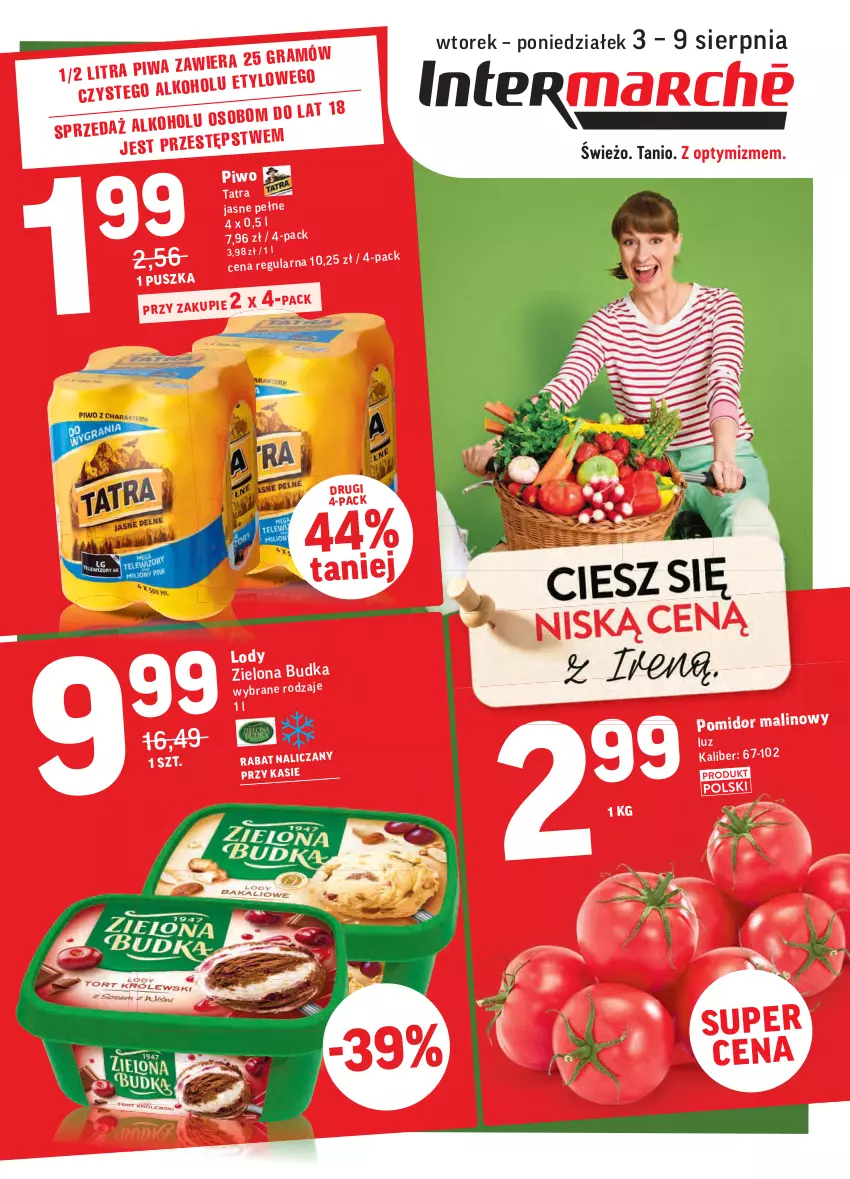 Gazetka promocyjna Intermarche - ważna 03.08 do 09.08.2021 - strona 1 - produkty: Lody, Piwo, Zielona Budka