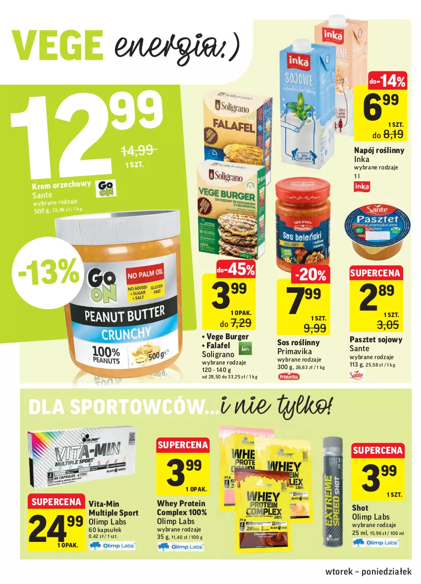 Gazetka promocyjna Intermarche - ważna 03.08 do 09.08.2021 - strona 16 - produkty: Burger, Fa, Gra, Inka, Napój, Napój roślinny, Pasztet, Por, Prima, Primavika, Sante, Soligrano, Sos, Sport, Vita-Min