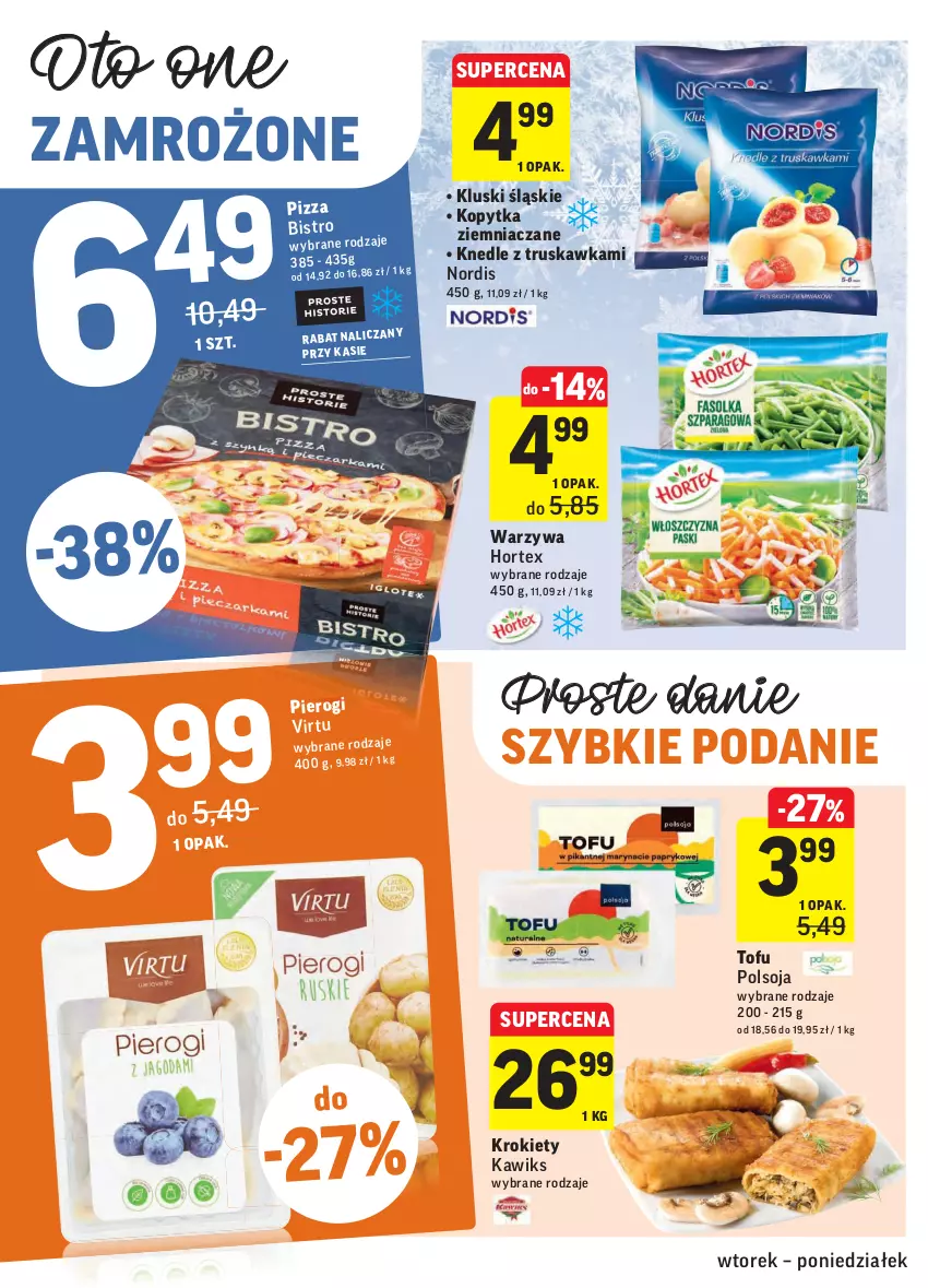 Gazetka promocyjna Intermarche - ważna 03.08 do 09.08.2021 - strona 18 - produkty: Hortex, Knedle, Kopytka, Krokiety, Pierogi, Pizza, Tofu, Warzywa