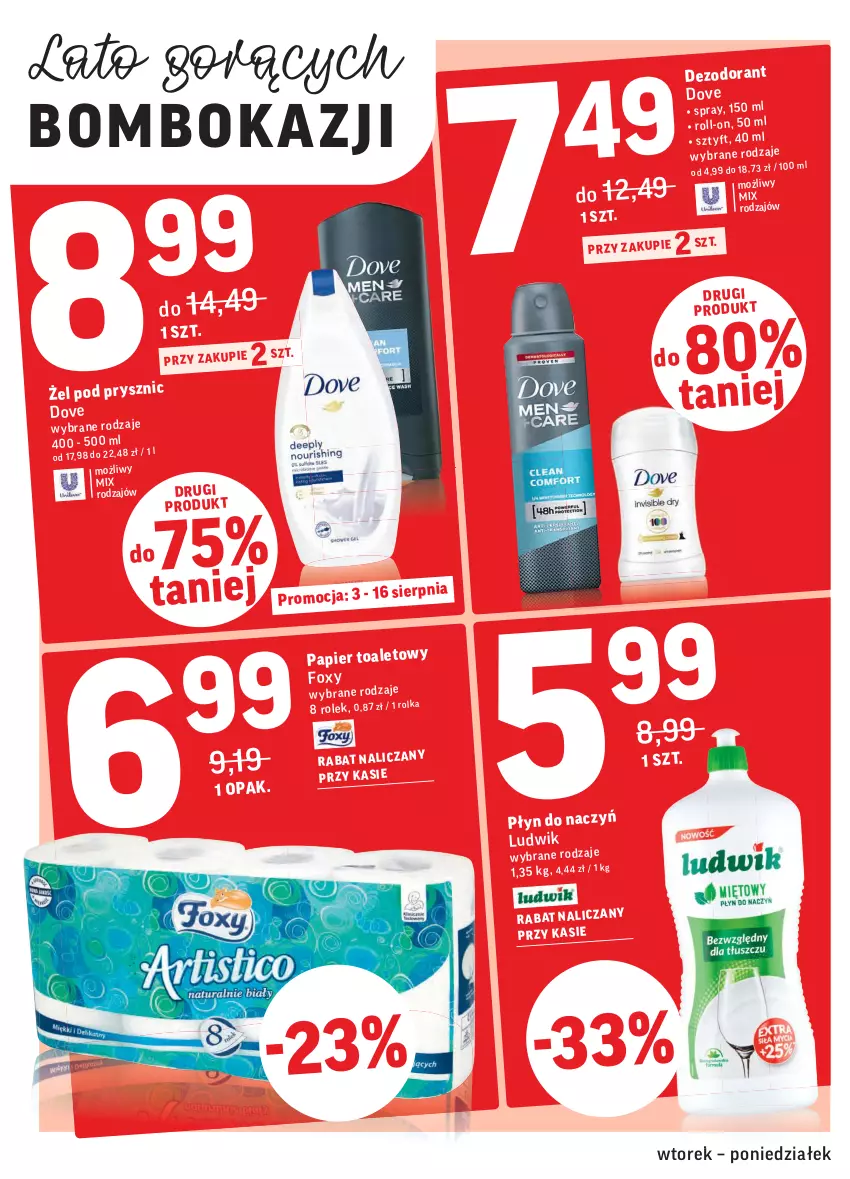 Gazetka promocyjna Intermarche - ważna 03.08 do 09.08.2021 - strona 4 - produkty: Dezodorant, Dove, Foxy, Ludwik, Papier