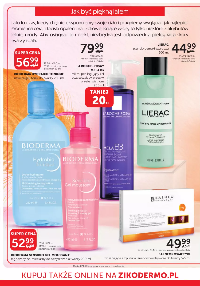 Gazetka promocyjna Ziko - Gazetka Ziko Dermo - ważna 27.06 do 10.07.2024 - strona 2 - produkty: Bioderma, La Roche-Posay, Lierac, Makijaż, Peeling, Pielęgnacja skóry, Tonik, Tonik do twarzy