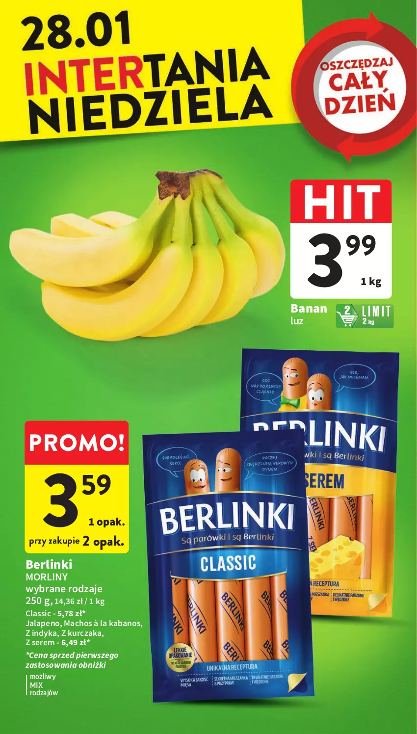 Gazetka promocyjna Intermarche - Gazetka Intermarche - ważna 25.01 do 31.01.2024 - strona 2 - produkty: Berlinki, Kabanos, Kurczak, Morliny, Ser