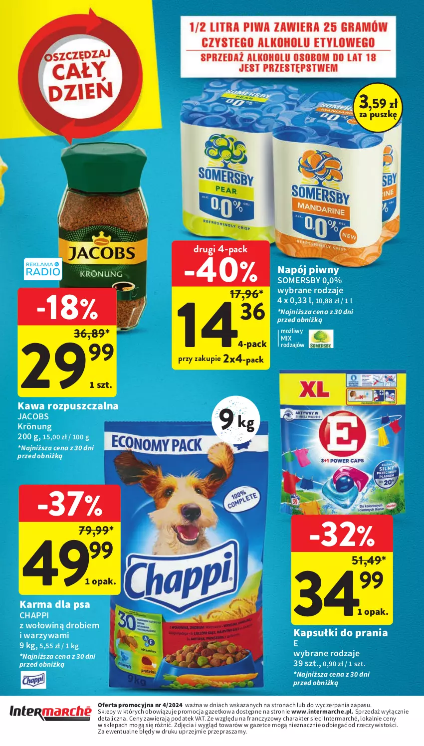 Gazetka promocyjna Intermarche - Gazetka Intermarche - ważna 25.01 do 31.01.2024 - strona 39 - produkty: Chappi, Jacobs, Jacobs Krönung, Kapsułki do prania, Kawa, Kawa rozpuszczalna, Napój, Somersby, Warzywa