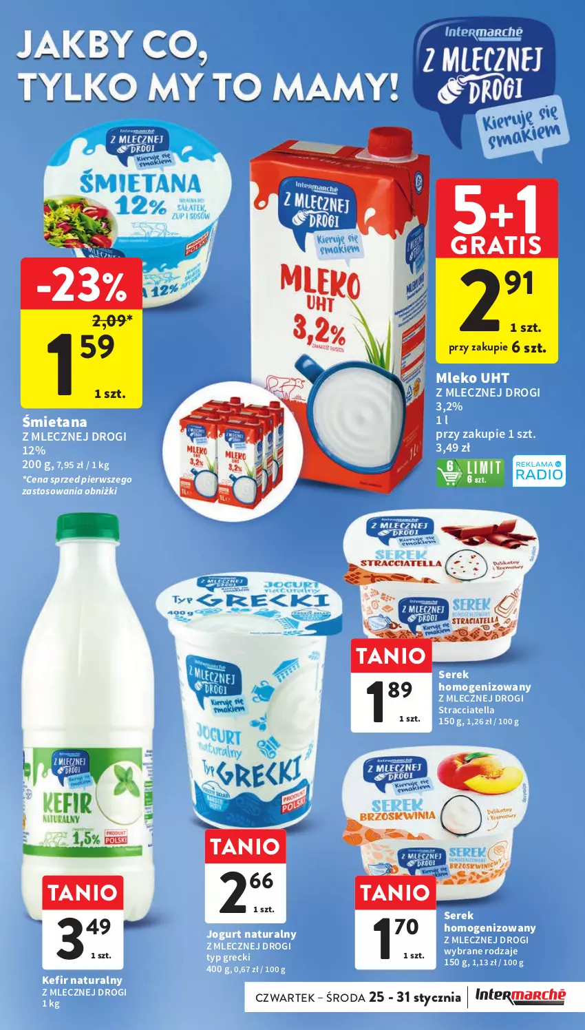 Gazetka promocyjna Intermarche - Gazetka Intermarche - ważna 25.01 do 31.01.2024 - strona 9 - produkty: Gra, Jogurt, Jogurt naturalny, Kefir, Kefir naturalny, Mleko, Ser, Serek, Serek homogenizowany