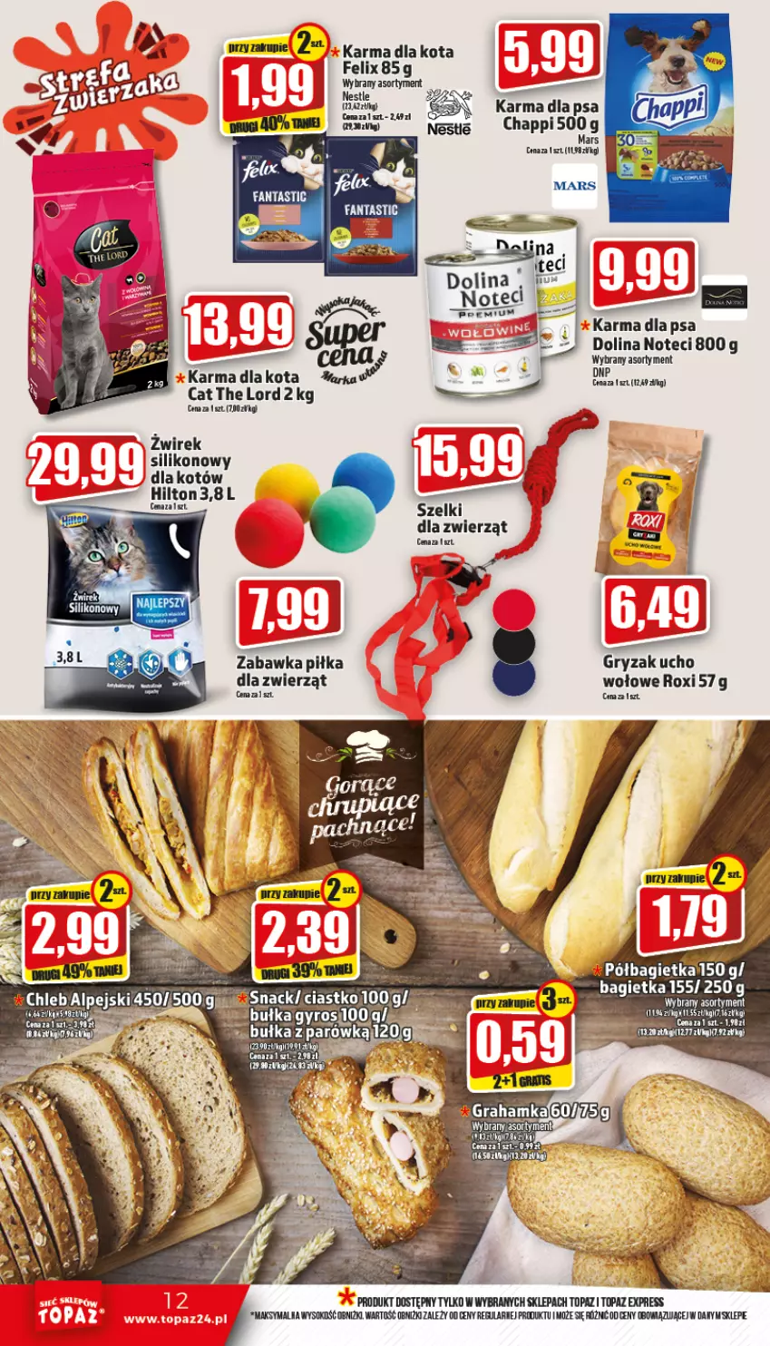 Gazetka promocyjna Topaz - Gazetka - ważna 20.10 do 26.10.2022 - strona 12 - produkty: AEG, Bagietka, Bułka, Chappi, Fa, Fanta, Felix, Gra, Gry, Gyros, Mars, Sok, Top, Zabawka