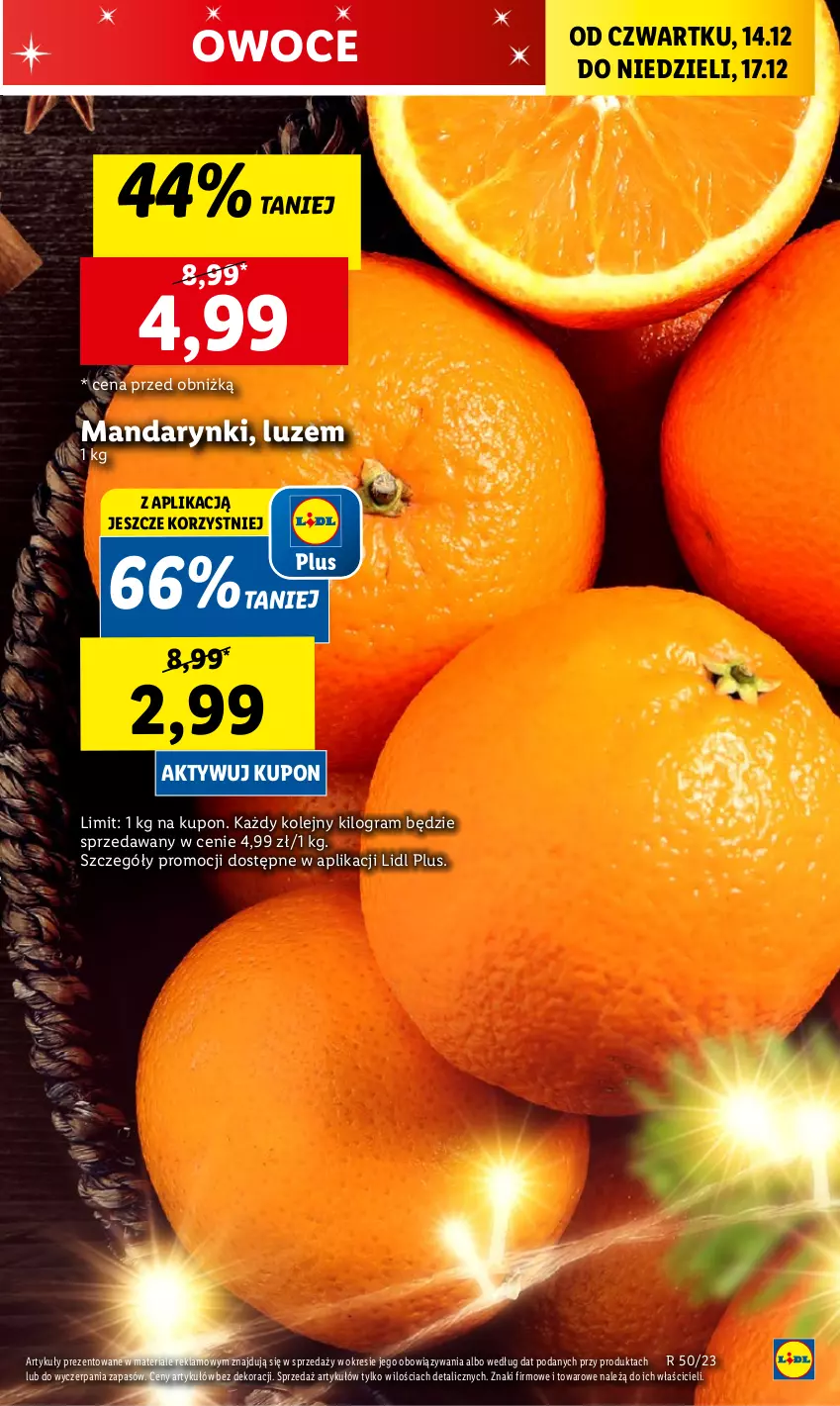 Gazetka promocyjna Lidl - GAZETKA - ważna 14.12 do 17.12.2023 - strona 17 - produkty: Gra, Mandarynki, Olej, Owoce