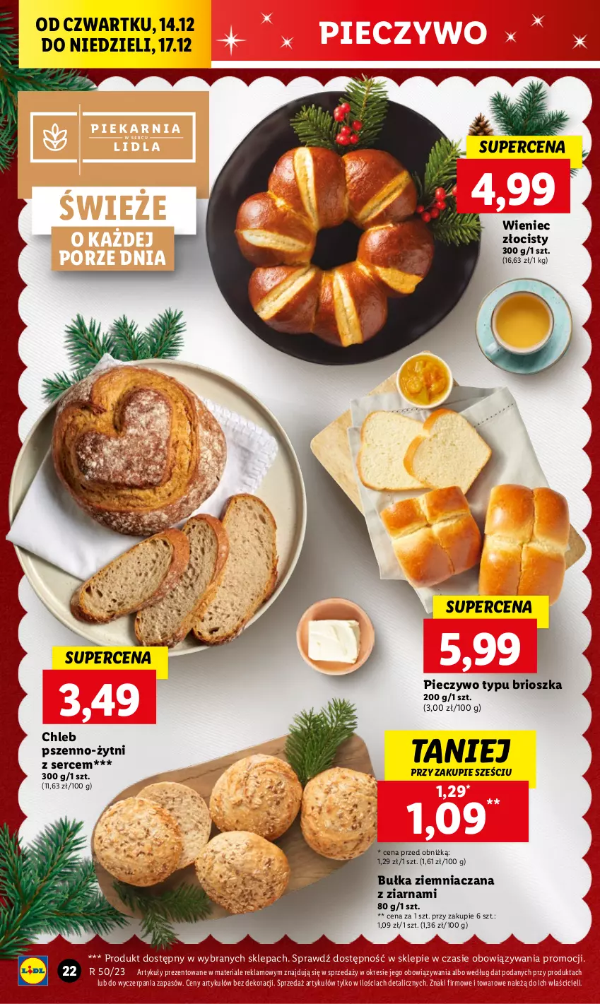 Gazetka promocyjna Lidl - GAZETKA - ważna 14.12 do 17.12.2023 - strona 24 - produkty: Bułka, Chleb, Piec, Pieczywo, Por, Ser, Wieniec