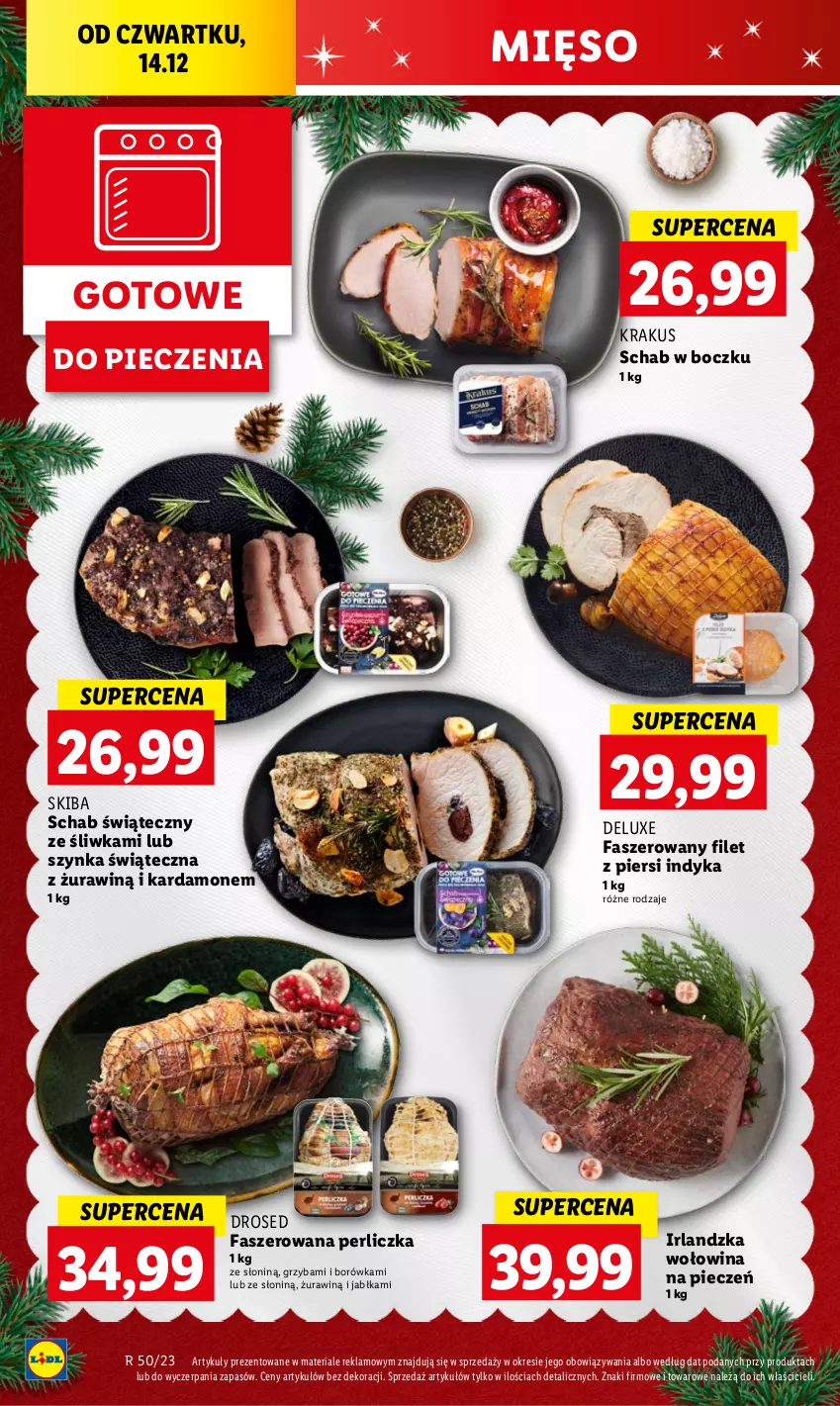 Gazetka promocyjna Lidl - GAZETKA - ważna 14.12 do 17.12.2023 - strona 26 - produkty: Borówka, Fa, Filet z piersi indyka, Jabłka, Krakus, Mięso, Perliczka, Piec, Szynka, Wołowina