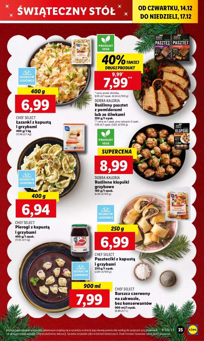 Gazetka promocyjna Lidl - GAZETKA - ważna 14.12 do 17.12.2023 - strona 37 - produkty: Kapustą, Klopsiki, Pasztet, Pierogi, Ser, Stół