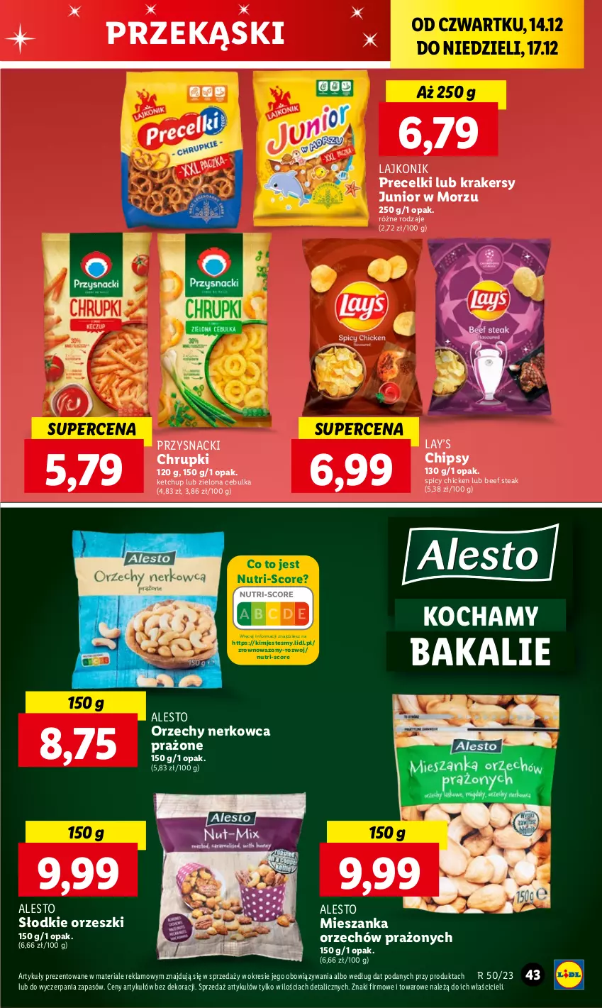 Gazetka promocyjna Lidl - GAZETKA - ważna 14.12 do 17.12.2023 - strona 45 - produkty: Chipsy, Chrupki, Ketchup, Koc, Krakersy, Lajkonik, Lay’s, Orzeszki, Precelki, Przysnacki, Wazon