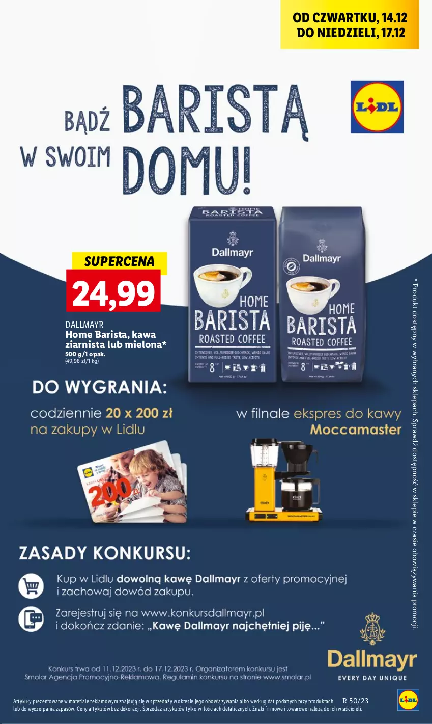 Gazetka promocyjna Lidl - GAZETKA - ważna 14.12 do 17.12.2023 - strona 47 - produkty: Dallmayr, Kawa, Kawa ziarnista