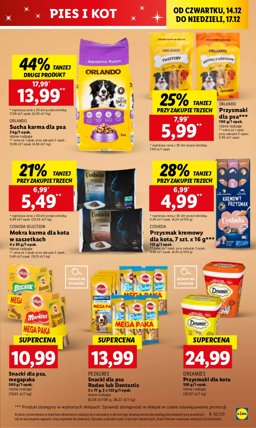 Gazetka promocyjna Lidl - GAZETKA - ważna 14.12 do 17.12.2023 - strona 63 - produkty: Mokra karma, Pedigree, Przysmaki, Sucha karma