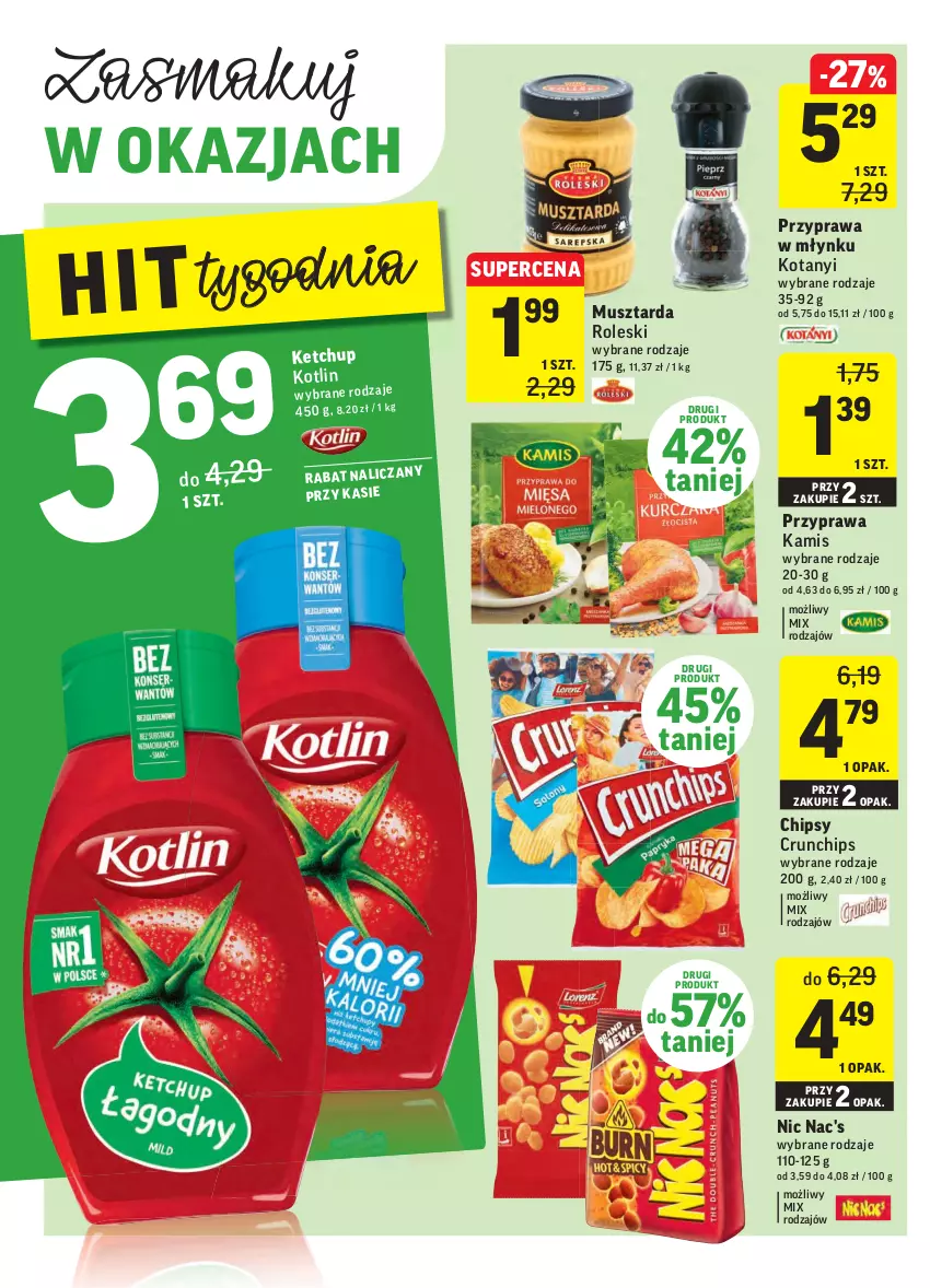 Gazetka promocyjna Intermarche - Gazetka promocyjna - ważna 23.11 do 29.11.2021 - strona 24 - produkty: Chipsy, Crunchips, Kamis, Ketchup, Kotlin, Mus, Musztarda