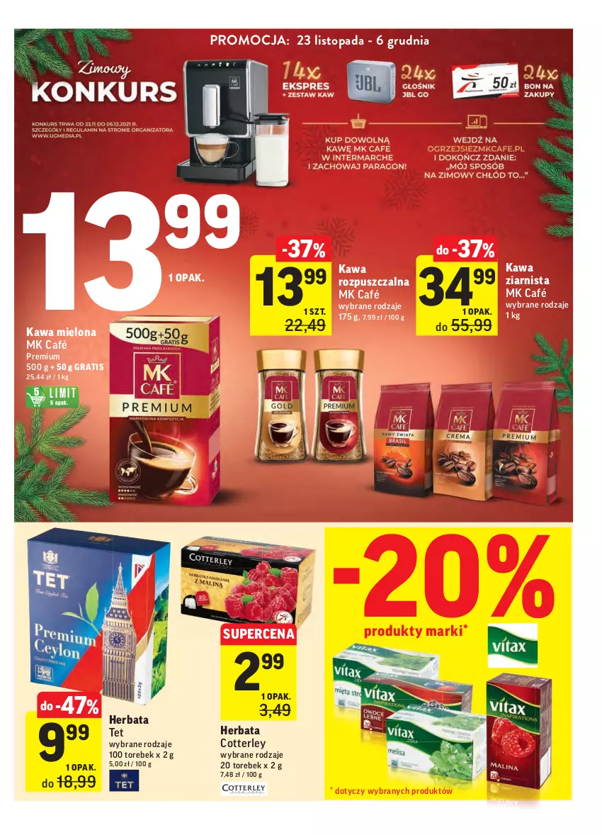 Gazetka promocyjna Intermarche - Gazetka promocyjna - ważna 23.11 do 29.11.2021 - strona 25 - produkty: Gra, Herbata, Kawa, Kawa mielona, Kawa rozpuszczalna, Kawa ziarnista, Top