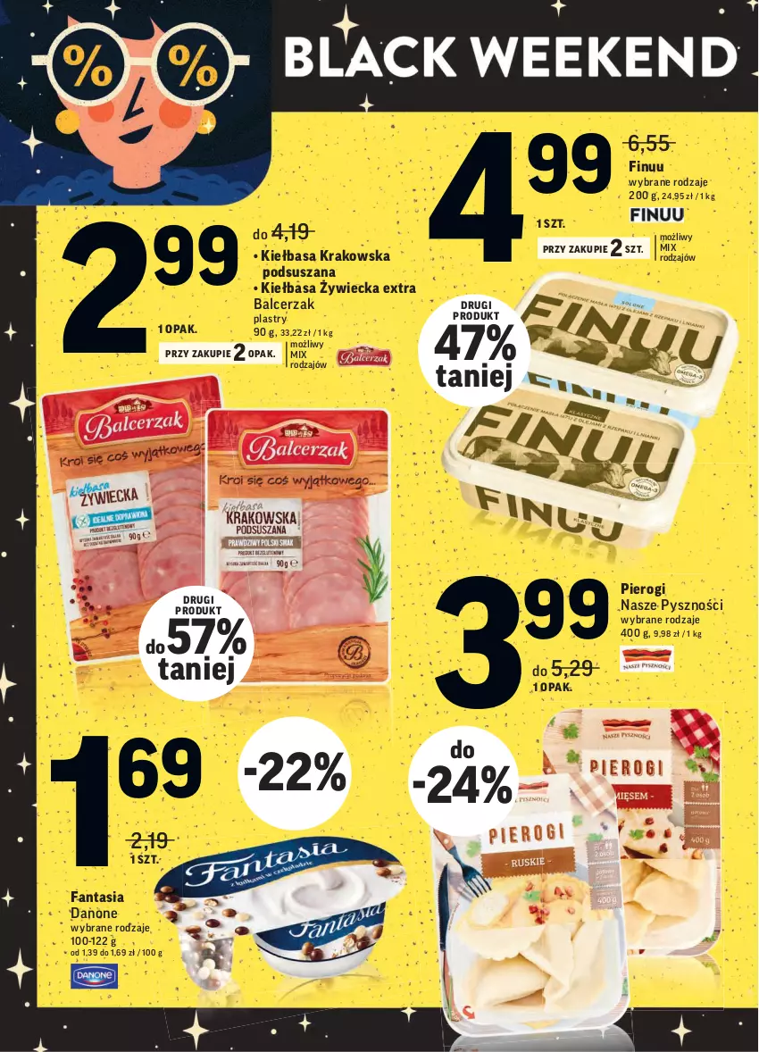 Gazetka promocyjna Intermarche - Gazetka promocyjna - ważna 23.11 do 29.11.2021 - strona 35 - produkty: Danone, Fa, Fanta, Finuu, Kiełbasa, Kiełbasa krakowska, Pierogi