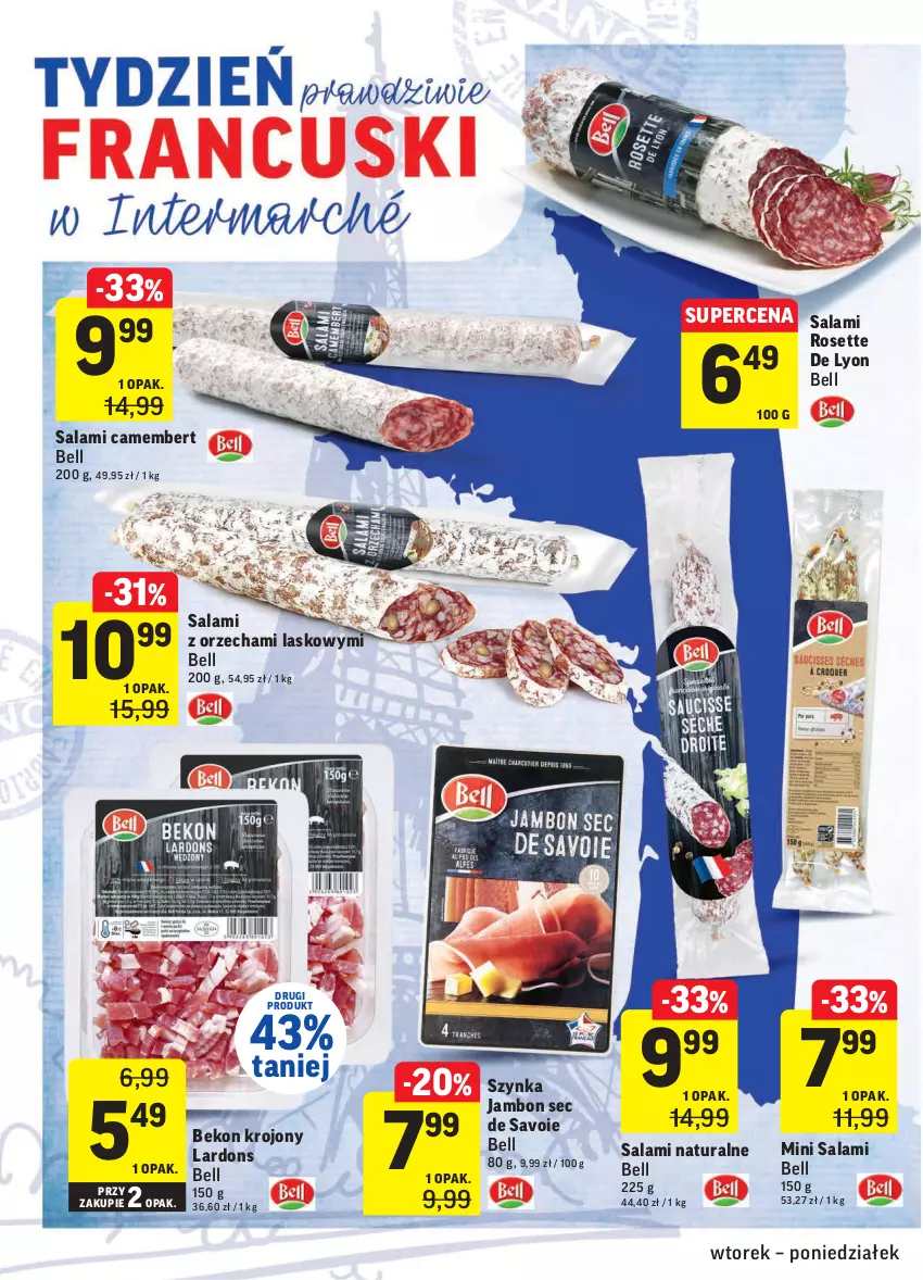 Gazetka promocyjna Intermarche - Gazetka promocyjna - ważna 23.11 do 29.11.2021 - strona 4 - produkty: Beko, Bell, Camembert, Salami, Szynka